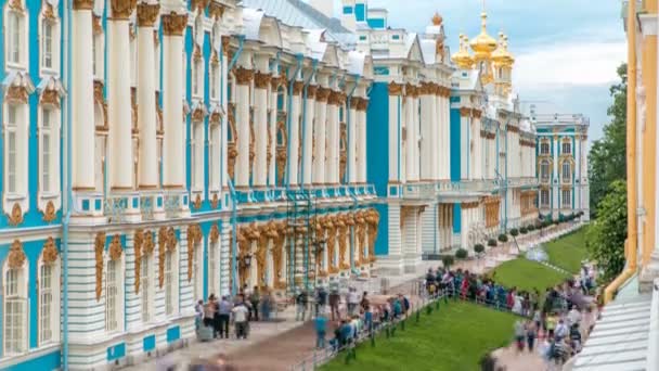 El timelapse de Catherine Palace es un palacio rococó situado en la ciudad de Tsarskoye Selo Pushkin. — Vídeos de Stock