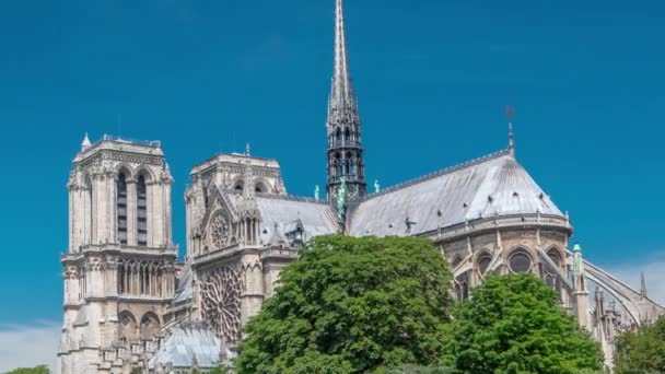 Notre Dame de Paris timelapse es uno de los símbolos más famosos de París — Vídeos de Stock
