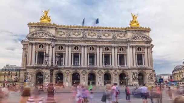 Hyperlapse timelapse Palais nebo Opera Garnier národní hudební akademii v Paříži. — Stock video