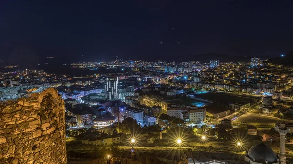 Vue Aérienne Depuis Vieux Château Dans Ville Historique Nevsehir Timelapse — Photo