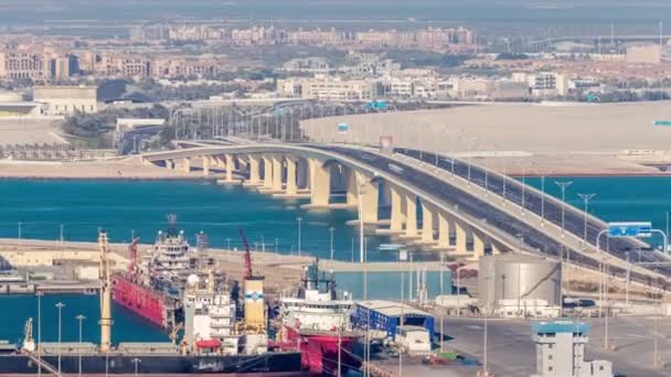 Nuevo puente Sheikh Khalifa en Abu Dhabi timelapse, Emiratos Árabes Unidos — Vídeos de Stock