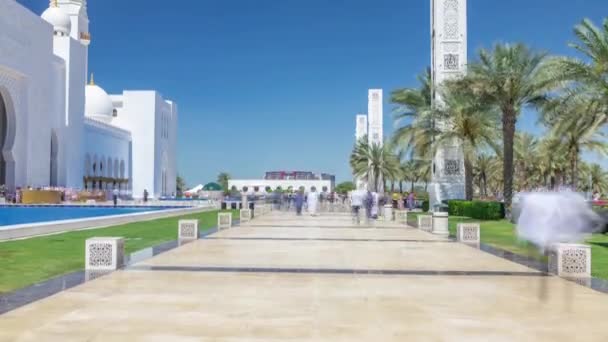 Sheikh Zayed Grand Mosque timelapse Abu Dhabi, a főváros az Egyesült Arab Emírségek — Stock videók