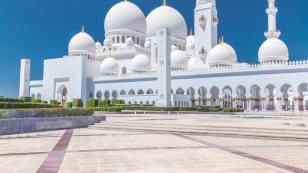 Xeque Zayed Grande Mesquita timelapse em Abu Dhabi, a capital dos Emirados Árabes Unidos — Vídeo de Stock