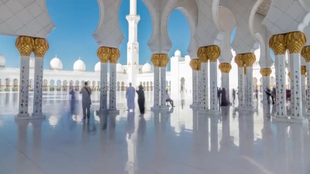 Timelapse de la Grande Mosquée Cheikh Zayed à Abu Dhabi, la capitale des Émirats Arabes Unis — Video