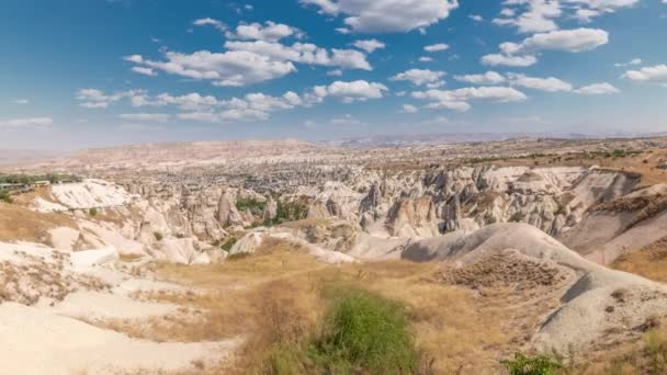 Red Valley and Rose Valley of Goreme of Nevsehir in Cappadocia εναέρια timelapse, Τουρκία. — Αρχείο Βίντεο