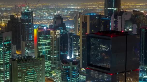 Die Skyline der Westbucht von oben in Doha, Katar. — Stockvideo