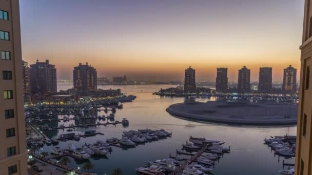 İnci-Katar 'da akşam, gün gece, saat, saat.... — Stok video