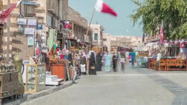 Souq Waqif timelapse en Doha, Qatar. — Vídeos de Stock