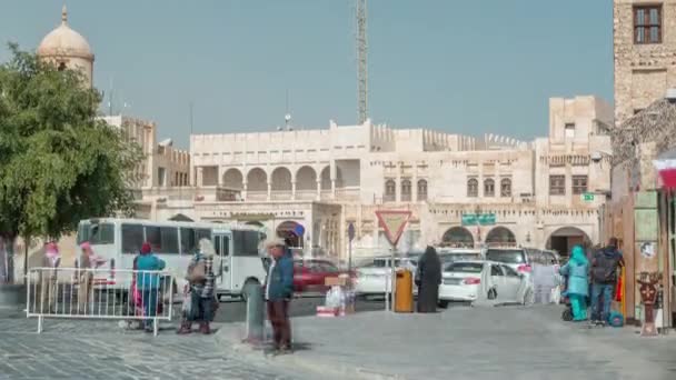 Souq Waqif timelapse in Doha, Katar. — Stock video