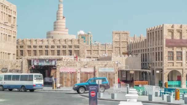 Souq Waqif timelapse in Doha, Katar. — Stock video