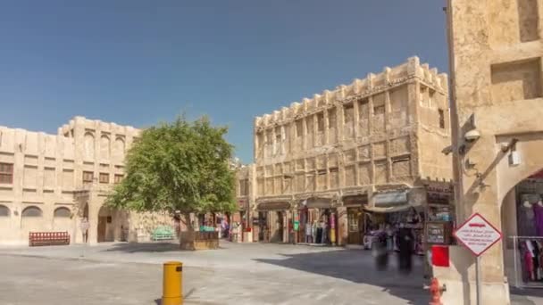 Υπέρπτωση του Souq Waqif timelapse στη Ντόχα του Κατάρ. — Αρχείο Βίντεο