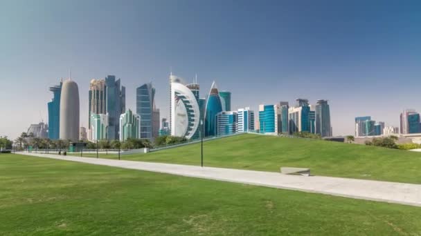 Höghöjdsdistriktet Doha timelapse hyperlapse — Stockvideo