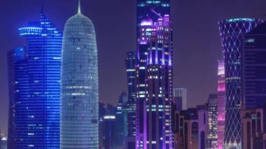 Batı Körfezi bölgesinin ufuk çizgisi Doha Zaman Çizelgesi, Katar.