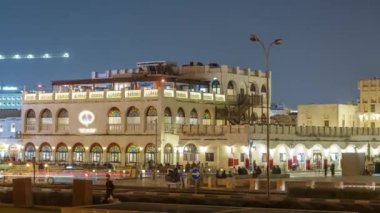 Doha, Katar 'da Souq Waqif gecesi zaman aşımı.