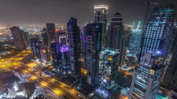 Panorama West Bay z vrcholu v Dauhá timelapse, Katar. — Stock video