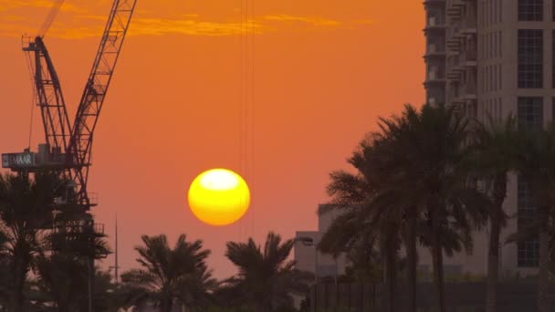 Puesta de sol en el centro de Dubái, Emiratos Árabes Unidos timelapse — Vídeo de stock