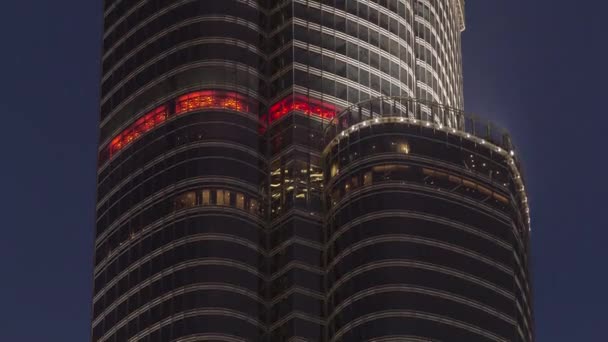 The observation deck of the highest building in the world - Burj Khalifa at twilight. United Arab Emirates timelapse — Stock Video