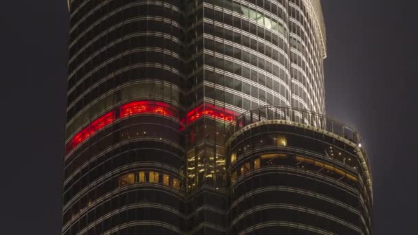 Taras widokowy najwyższego budynku na świecie - Burdż Chalifa o zmierzchu. Timelapse Zjednoczone Emiraty Arabskie — Wideo stockowe
