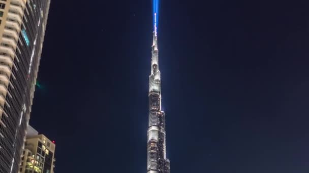 Dubai downtown and Burj Khalifa timelapse hyperlapse in Dubai, EAU — Vídeos de Stock