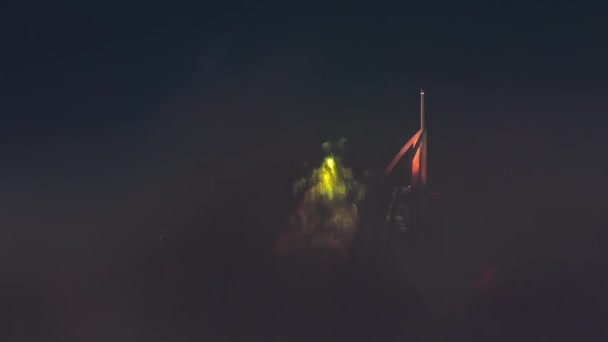 Emiratele Arabe Unite, Dubai, noi ani eve focuri de artificii lângă burj al arab timelapse — Videoclip de stoc