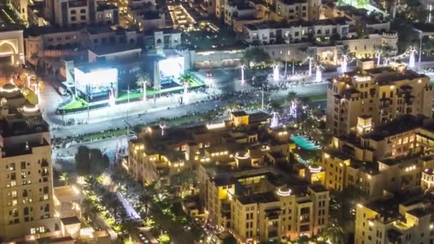 Vista dall'alto della zona centrale della città timelapse Dubai centro città — Video Stock