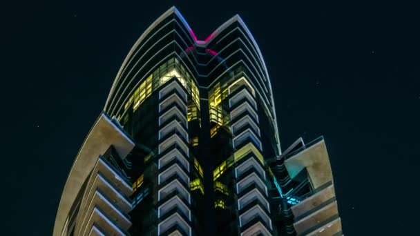 Luxurious Residence ουρανοξύστης timelapse στο Ντουμπάι Μαρίνα, ΗΑΕ — Αρχείο Βίντεο