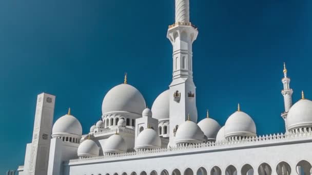 Sheikh Zayed Grand Mosque timelapse hyperlapse található Abu Dhabi - főváros Egyesült Arab Emírségek. — Stock videók