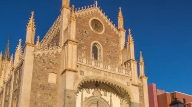 San Jeronimo el Real is a Roman Catholic church timelapse hyperlapse in central Madrid Spain