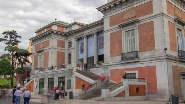 Entrada ao Museu Nacional do Prado hyperlapse timelapse. Espanha, Madrid — Vídeo de Stock