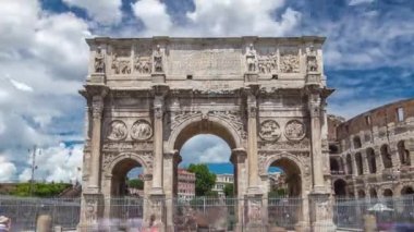 Arch of Constantine timelapse hyperlapse, Roma, İtalya.