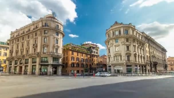 Urban scene timelapse hyperlapsein Rome Italy. — Stock Video