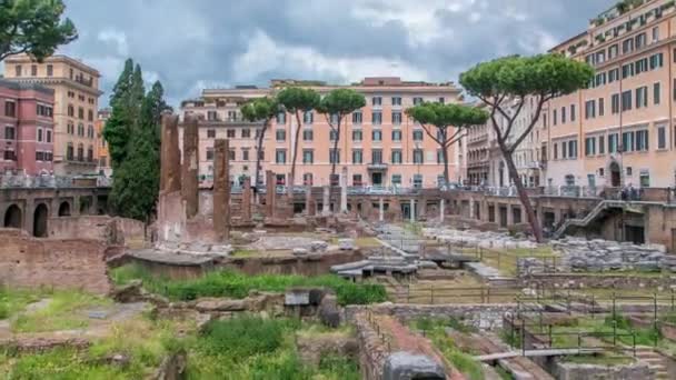 Largo di Torre Argentina timelapse en Roma. — Vídeo de stock