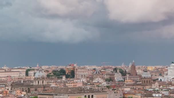 Panoramautsikt över Roms historiska centrum timelapse, Italien — Stockvideo