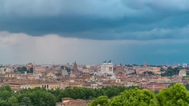 ローマの歴史的中心部のタイムラプスのパノラマビュー,イタリア — ストック動画