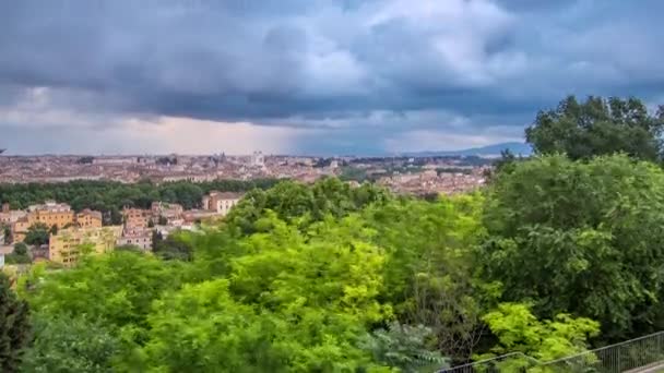 Πανοραμική θέα του ιστορικού κέντρου timelapse της Ρώμης, Ιταλία — Αρχείο Βίντεο