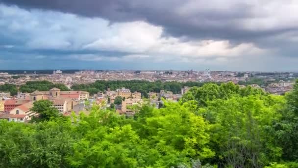 Panoramautsikt över Roms historiska centrum timelapse, Italien — Stockvideo