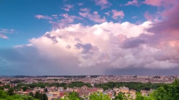 Vista panorâmica do centro histórico timelapse de Roma, Itália — Vídeo de Stock