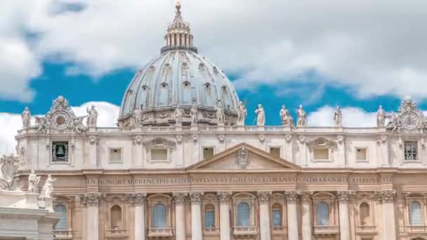 Κορυφή της Βασιλικής di San Pietro timelapse στο Βατικανό, Ρώμη, Ιταλία — Αρχείο Βίντεο