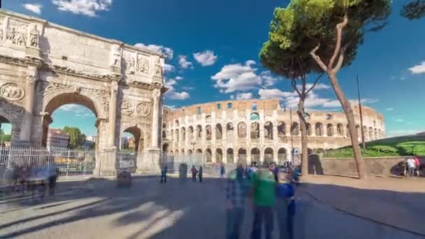 Colosseum atau Coliseum tiLapse hyperlapse, juga dikenal sebagai Amfiteater Flavia di Roma, Italia — Stok Video