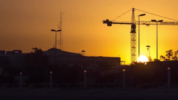 科威特市海滨天际线日出时间 — 图库视频影像