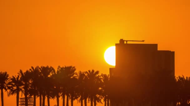 Soluppgång från Al Corniche strandnära timelapse i Doha — Stockvideo