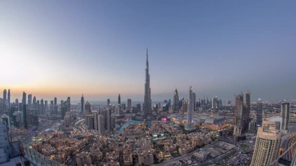 Dubai Downtown vista dall'alto a Dubai, Emirati Arabi Uniti — Video Stock