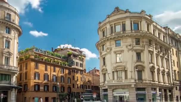 Urban scene timelapse hyperlapsein Rome Italy. — Stock Video