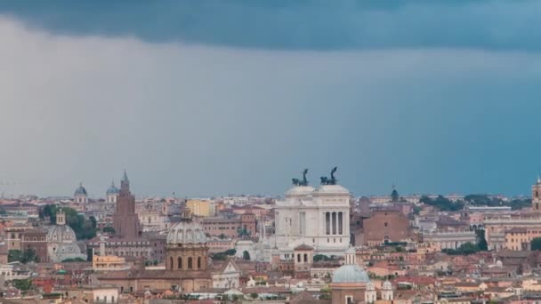 Panoramablick auf das historische Zentrum von Rom, Italien — Stockvideo