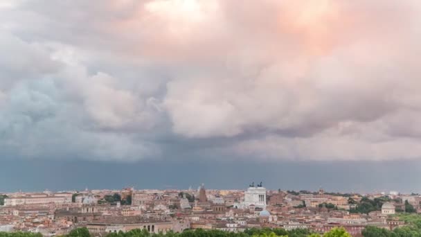 Vista panorâmica do centro histórico timelapse de Roma, Itália — Vídeo de Stock