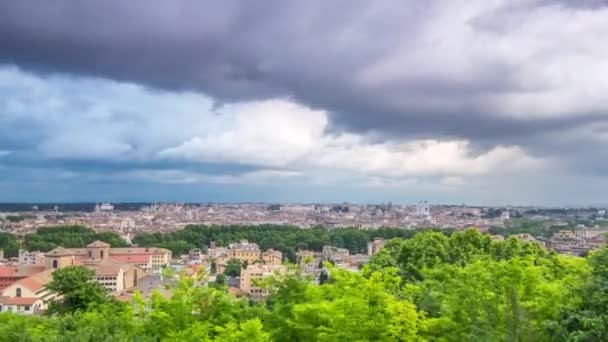 Panoramisch uitzicht op historische centrum timelapse van Rome, Italië — Stockvideo