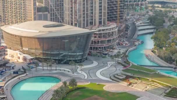 Dubaj Opera se nachází v centru města je zářivé centrum kultury a umění v Dubaji timelapse — Stock video