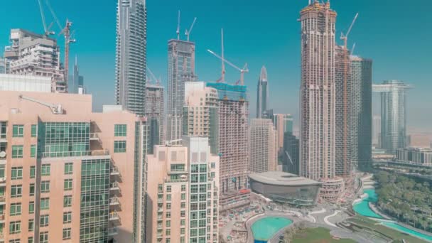 Flygfoto över centrala Dubai city timelapse — Stockvideo