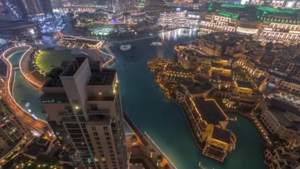 Aerial view to Old Town Island from above night timelapse. — Stock Video