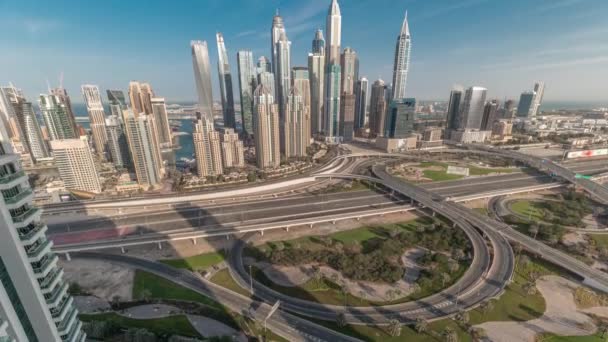 Dubai Marina incrocio autostrada spaghetti incrocio timelapse — Video Stock